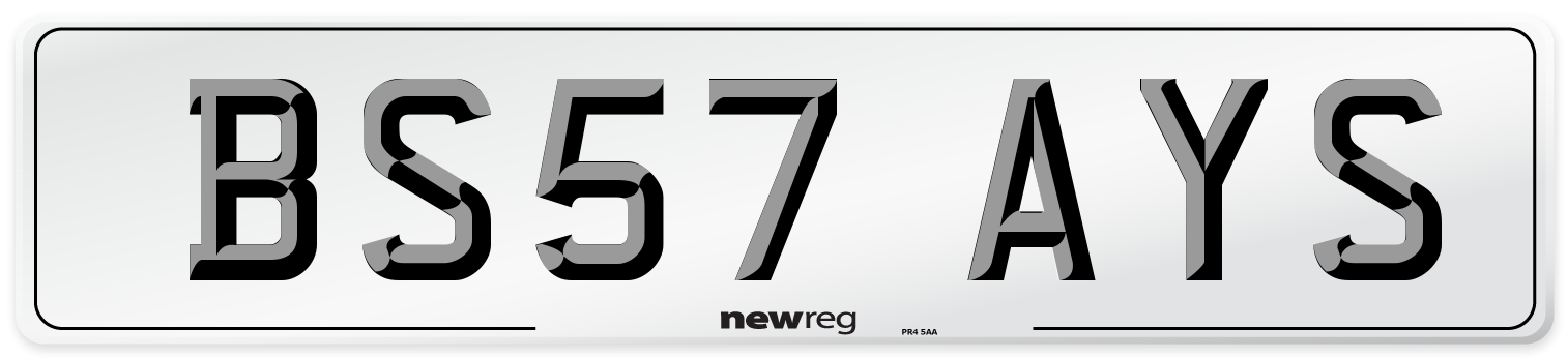 BS57 AYS Number Plate from New Reg